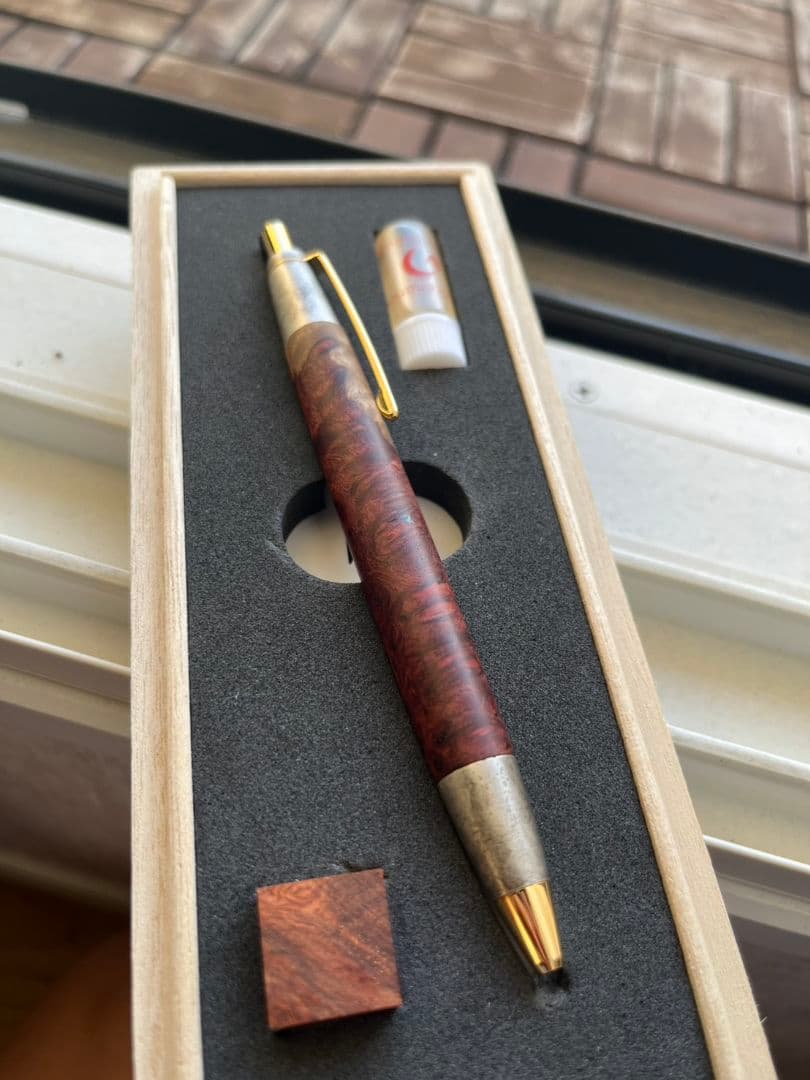 【完全新品未使用】特上花梨瘤源平 斑紋純銀色金具 野原工芸 限定モデル