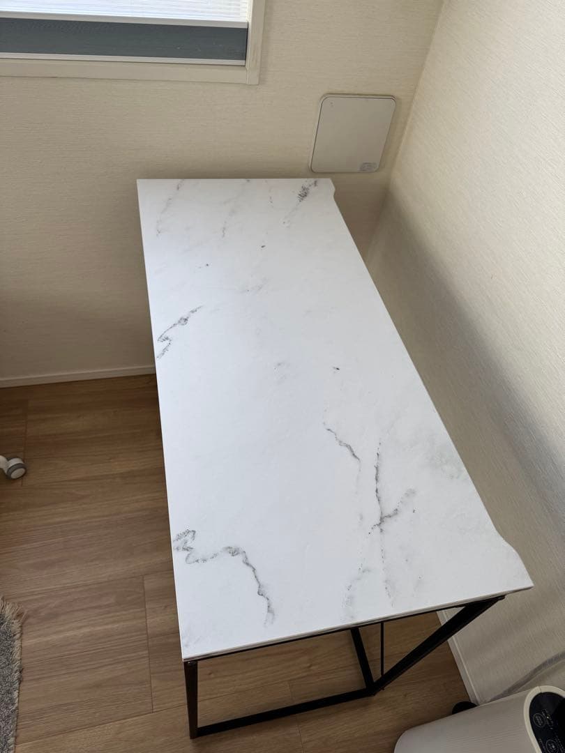 ホワイト メラミン パソコンデスク 約98cm x 45cm