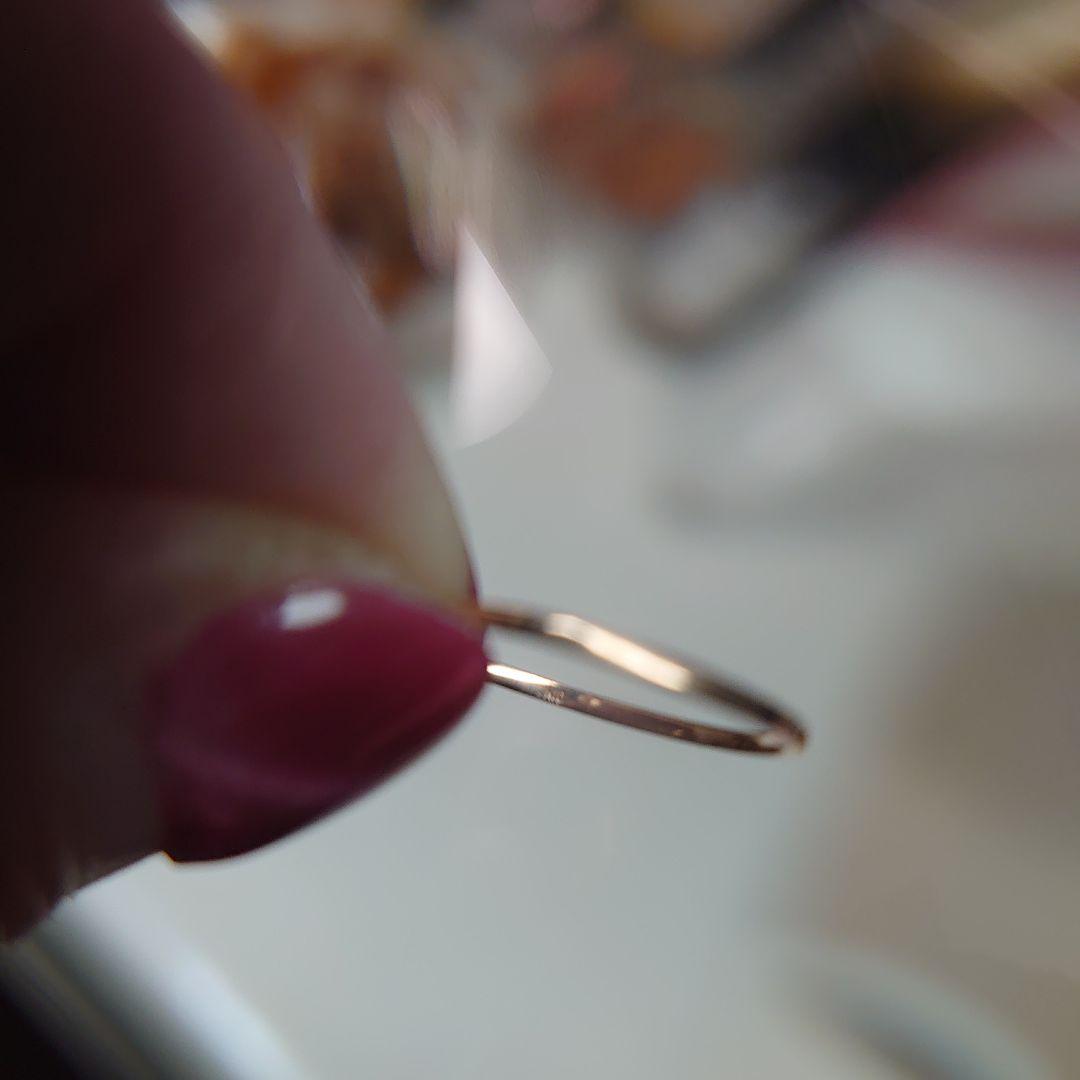 ピンクゴールドK10 V字型リング