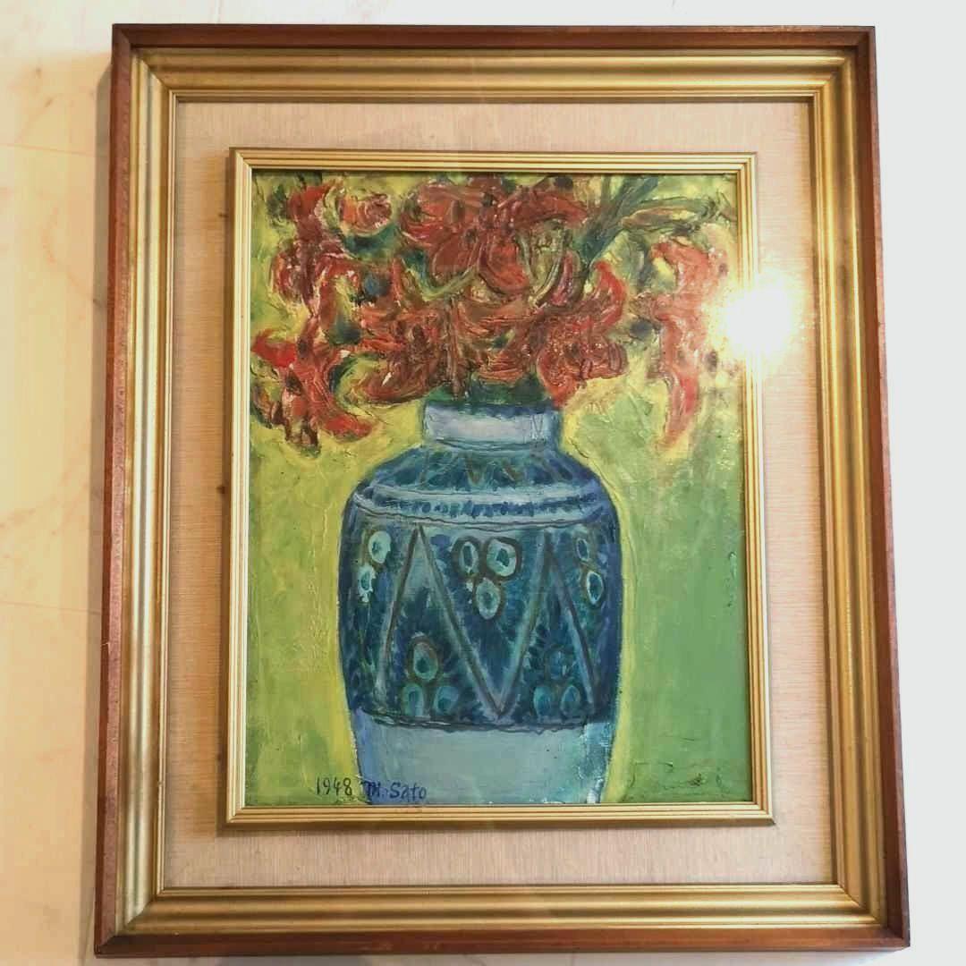 vintage ビンテージ m.sato 絵画油絵 作家