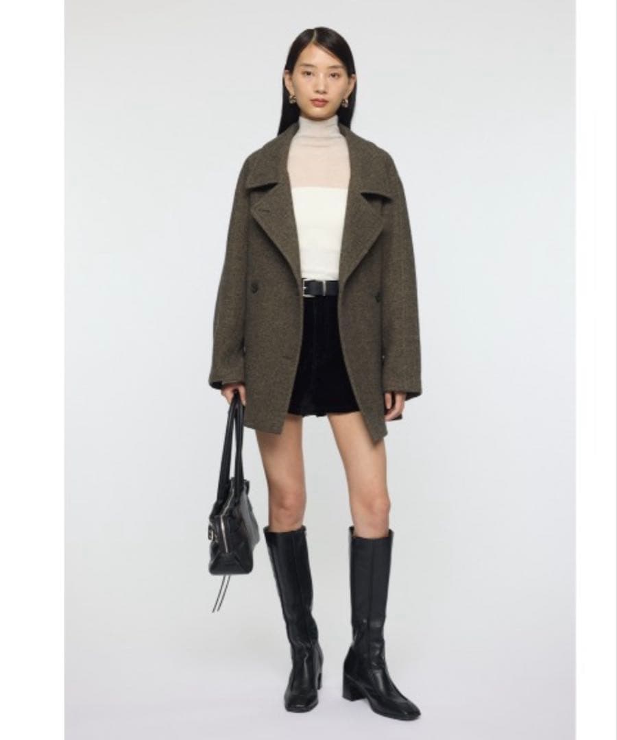 DOUBLE BREASTED MID コート　moussy