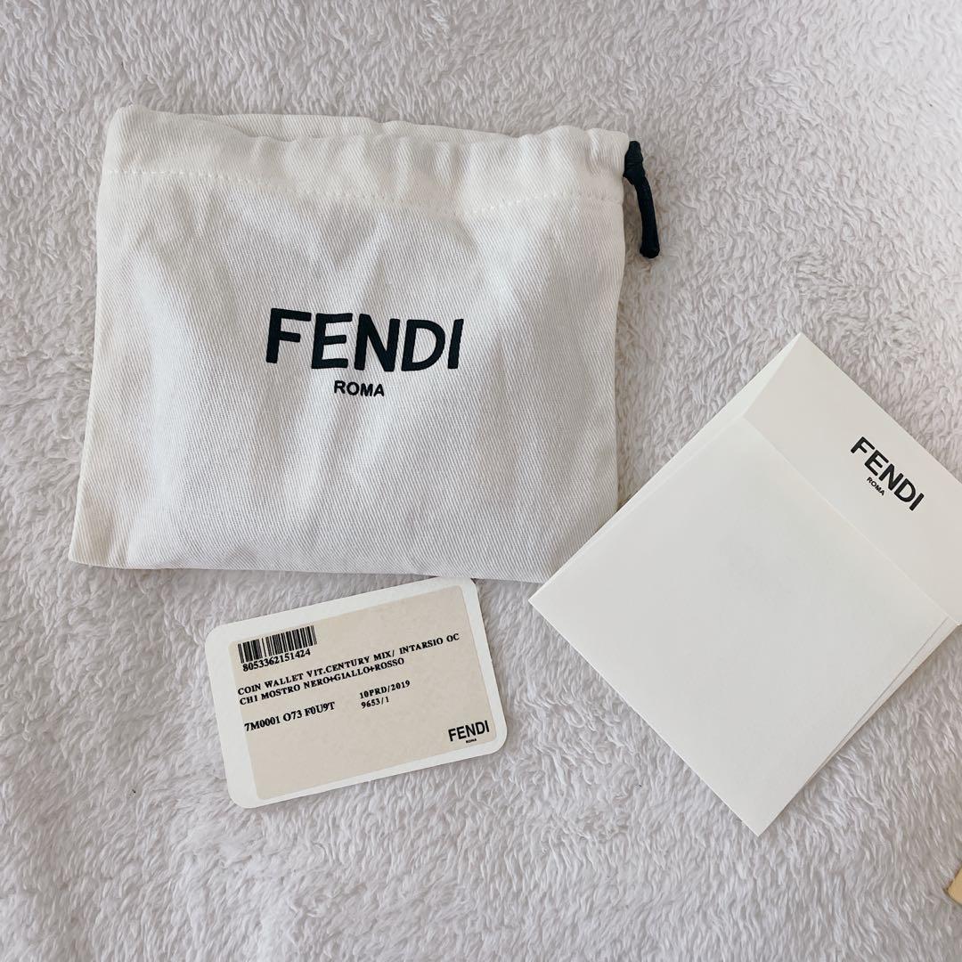 FENDI 二つ折り財布　フェンディ モンスター　バグズアイ折り財布　ウォレット