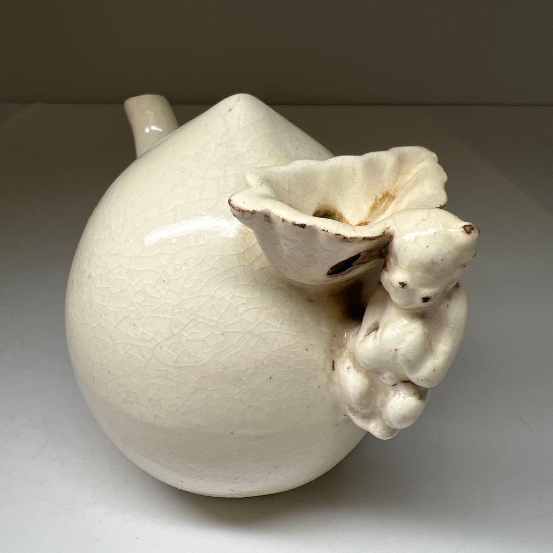 朝鮮美術　李朝桃形水注　鑑定箱付　幅約12㎝　東Y7-0609⭐︎2Fトコチ