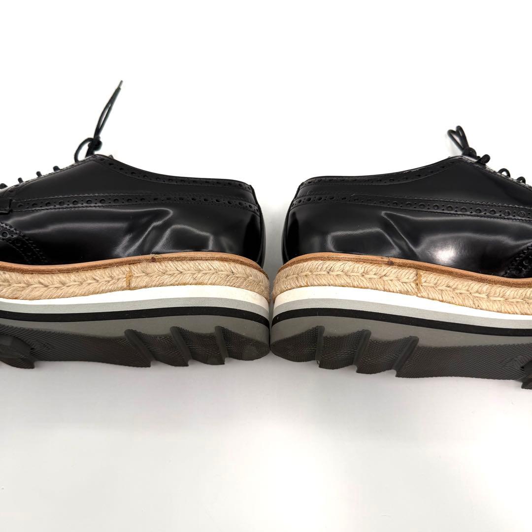 超美品　PRADA ブラック　レザー　ドレスシューズ　ウィングチップ　26㎝