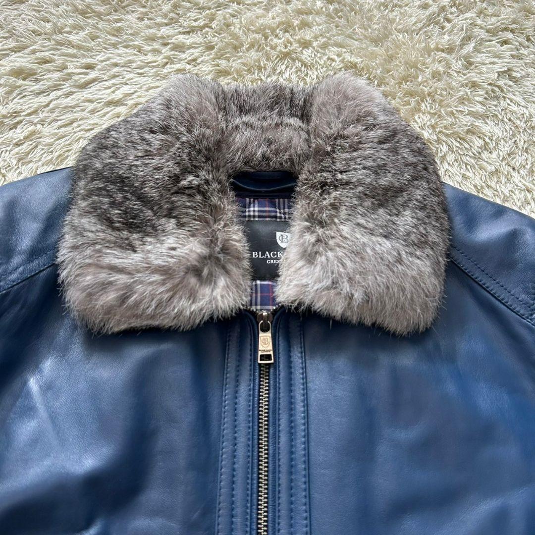 美品✨ブラックレーベルクレストブリッジ　ライダース　羊革　ファー　ライナー付