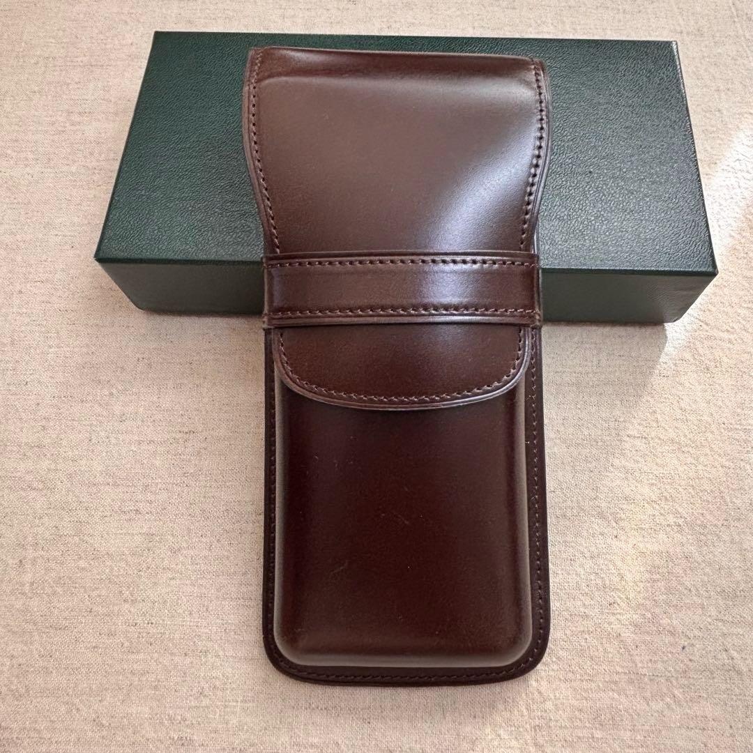 コードバンペンケース 肉盛り3本差しBrelioブレイリオBrelio 廃盤品