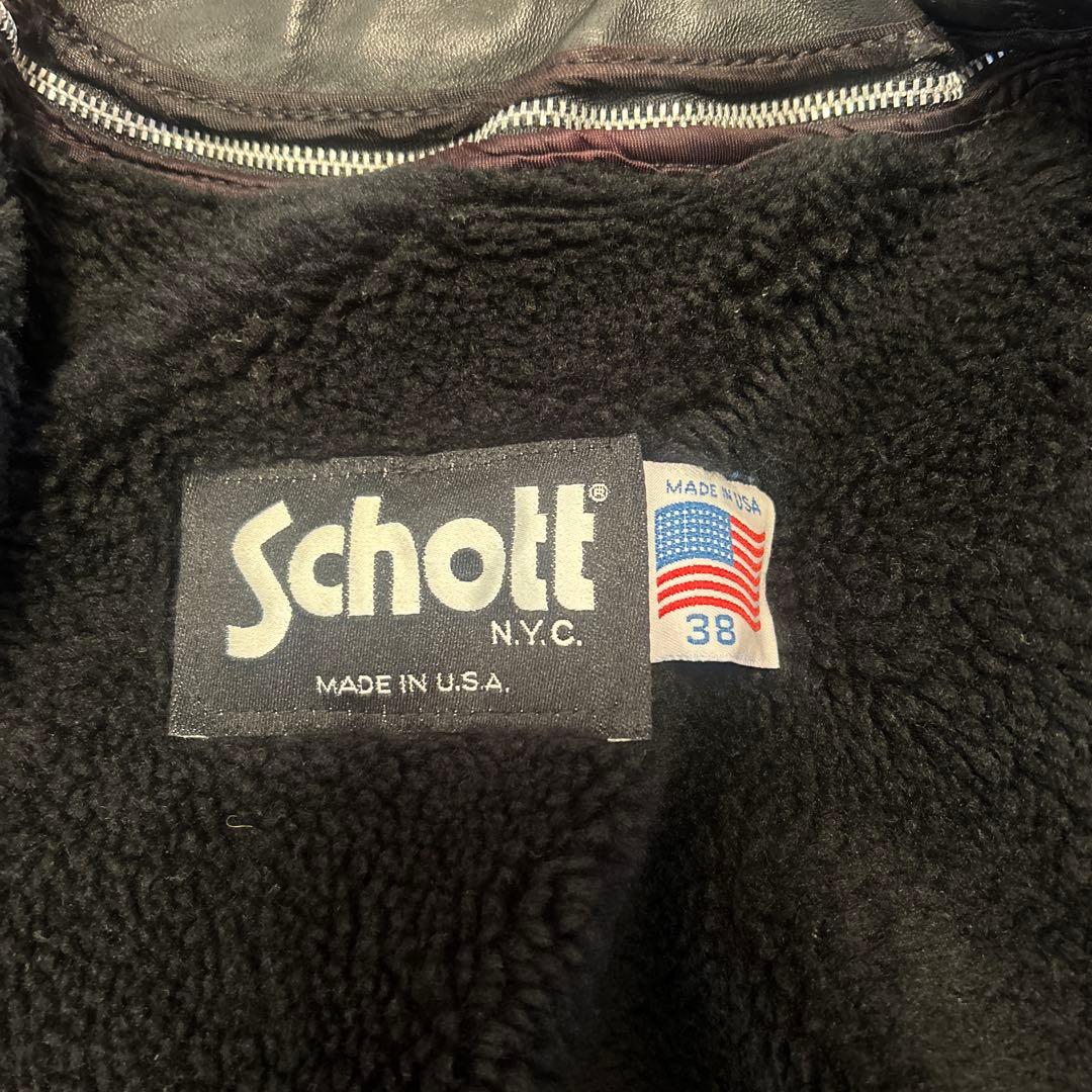 Schott シングルライダースジャケット 革ジャン 38