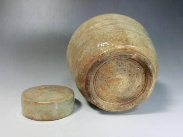 茶入■古萩（江戸期）時代物の文琳茶入 お茶道具 骨董品 古玩 古い茶器 古美術■