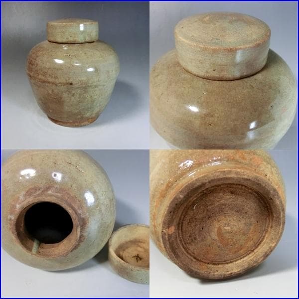 茶入■古萩（江戸期）時代物の文琳茶入 お茶道具 骨董品 古玩 古い茶器 古美術■