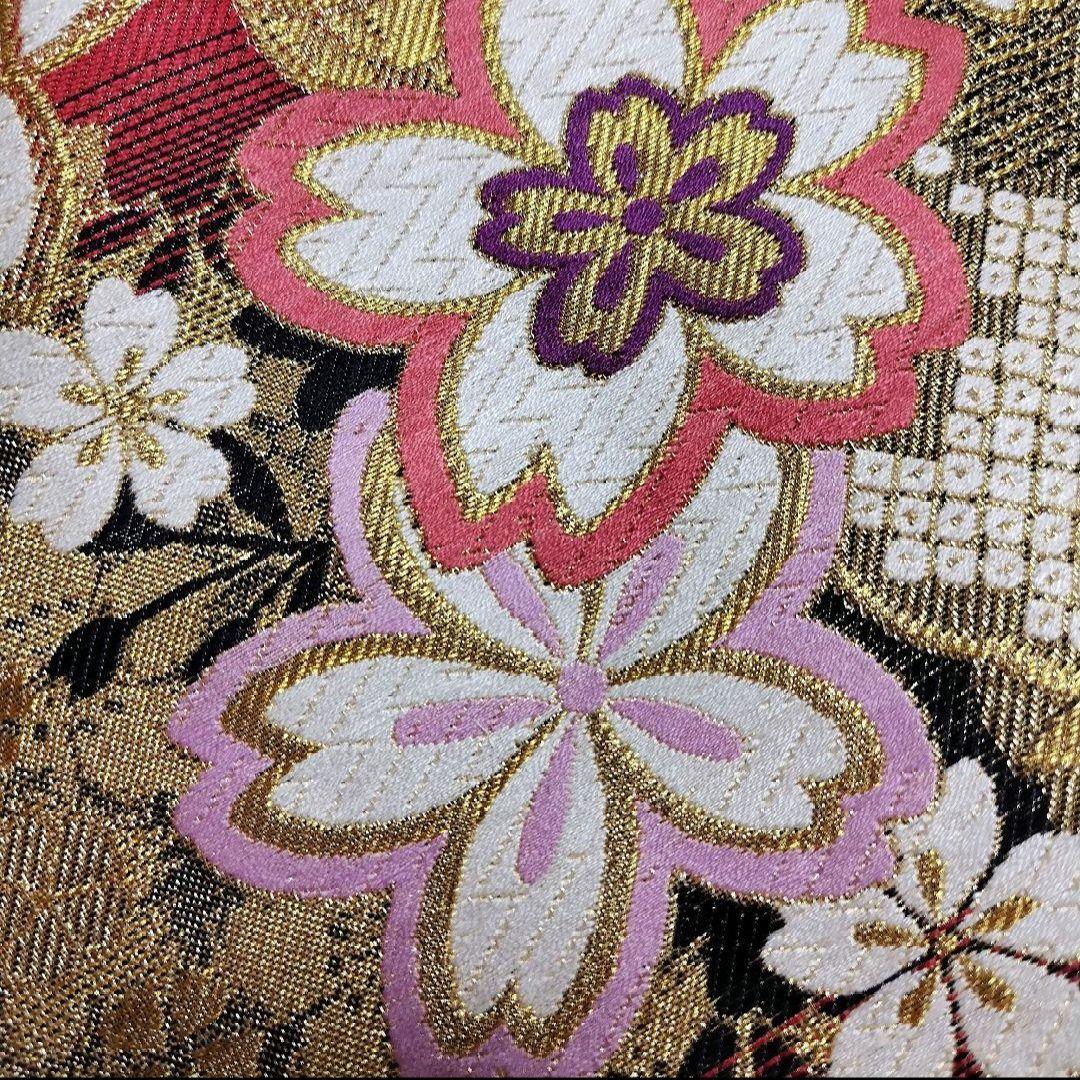 新品未使用！振袖フルセット(7点)・成人式・古典柄・金彩加工・色紙花鞠文・正絹