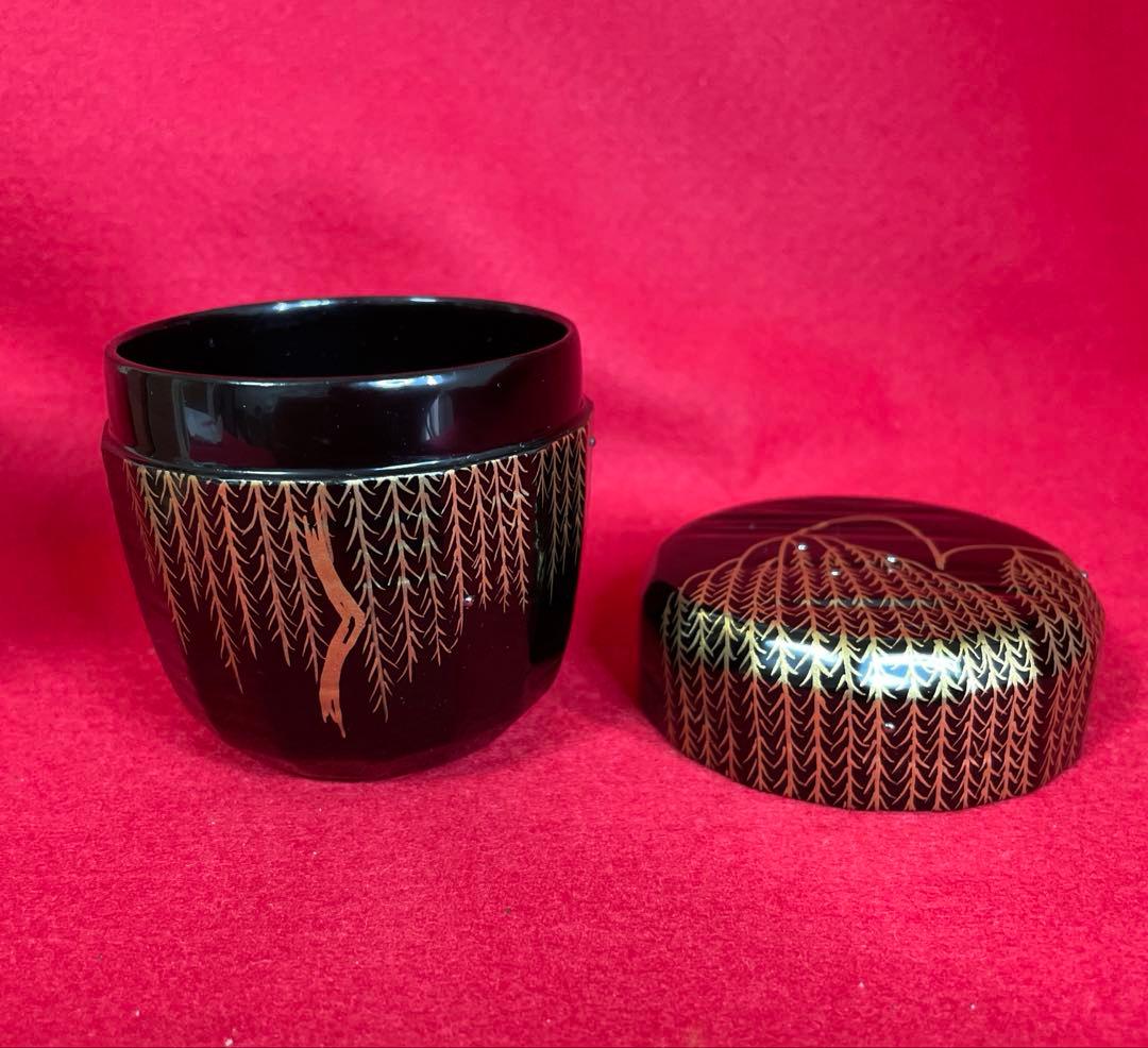 茶道具　柳棗　弘峰作