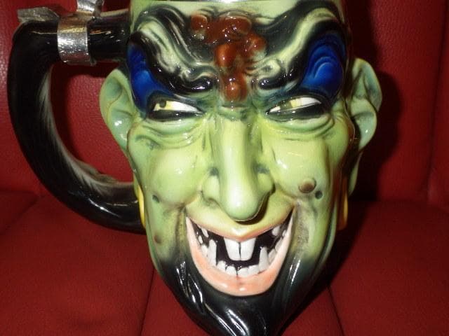 デビル★スカル★タンカード★ツーフェイス★悪魔★置物★髑髏★ビアマグ★ビンテージ