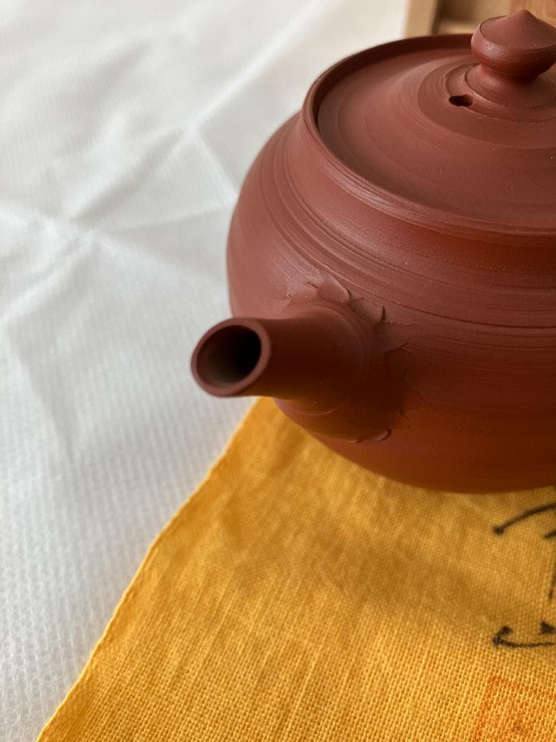 人間国宝　三代目 山田常山作　常滑焼　朱泥　茶器セット