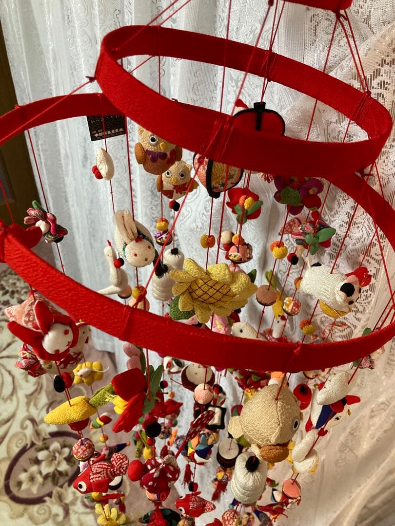 超豪華版　吊るし飾り　ちりめん細工　吊るし雛　お雛様　約100cm