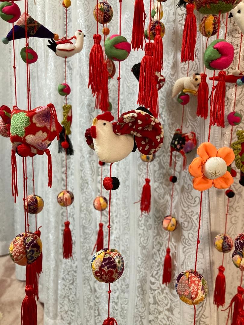 超豪華版　吊るし飾り　ちりめん細工　吊るし雛　お雛様　約100cm