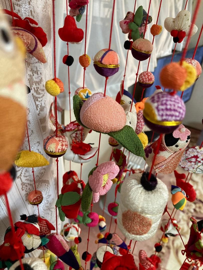 超豪華版　吊るし飾り　ちりめん細工　吊るし雛　お雛様　約100cm