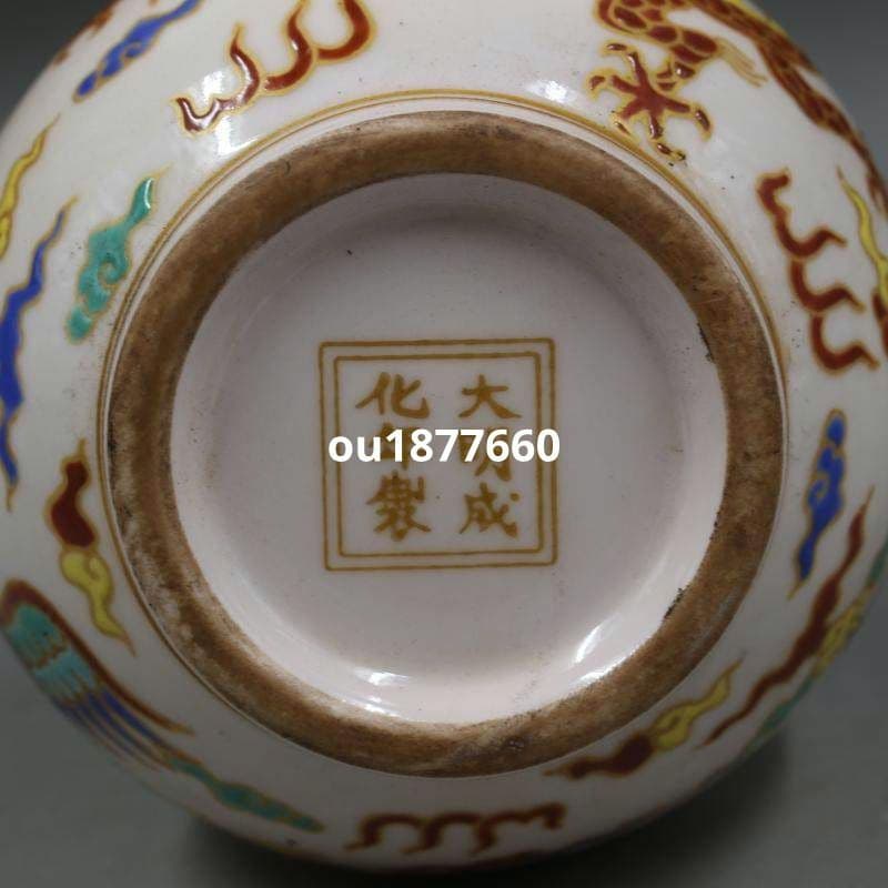 青花五彩龍鳳紋瓢簞瓶 景徳鎮 陶磁器 装飾品 現代工芸品 美術品 置物