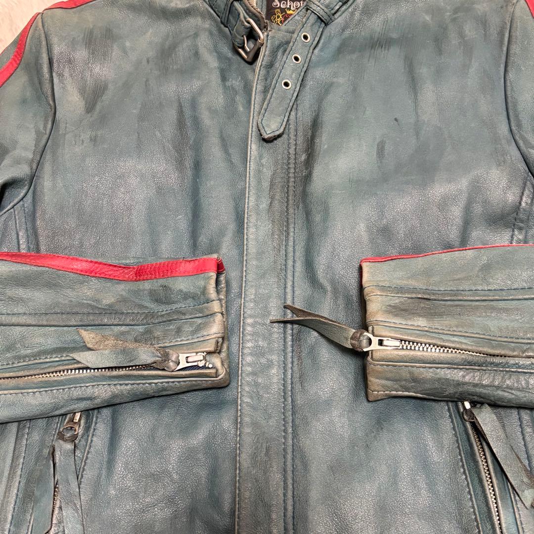【希少色】 Schott ライダースジャケット シングル ヴィンテージ M
