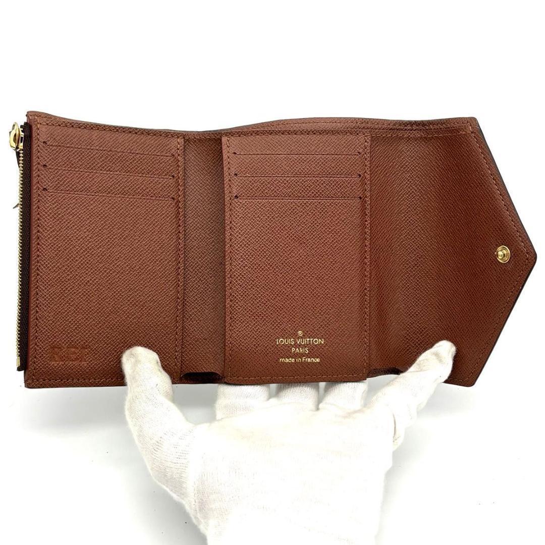 ルイヴィトン モノグラム ポルトフォイユ ヴィクトリーヌ 三つ折り財布 ブラウン
