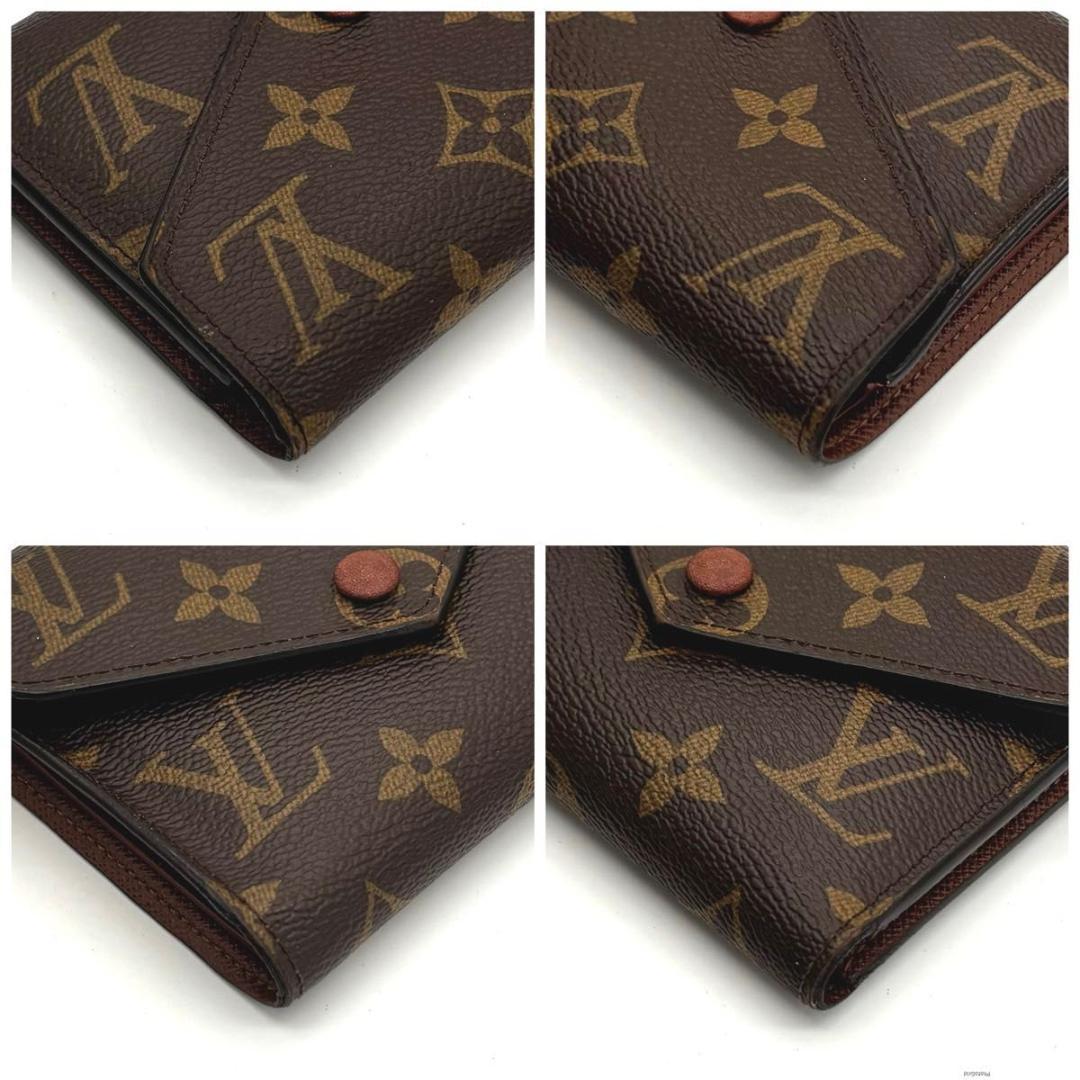 ルイヴィトン モノグラム ポルトフォイユ ヴィクトリーヌ 三つ折り財布 ブラウン