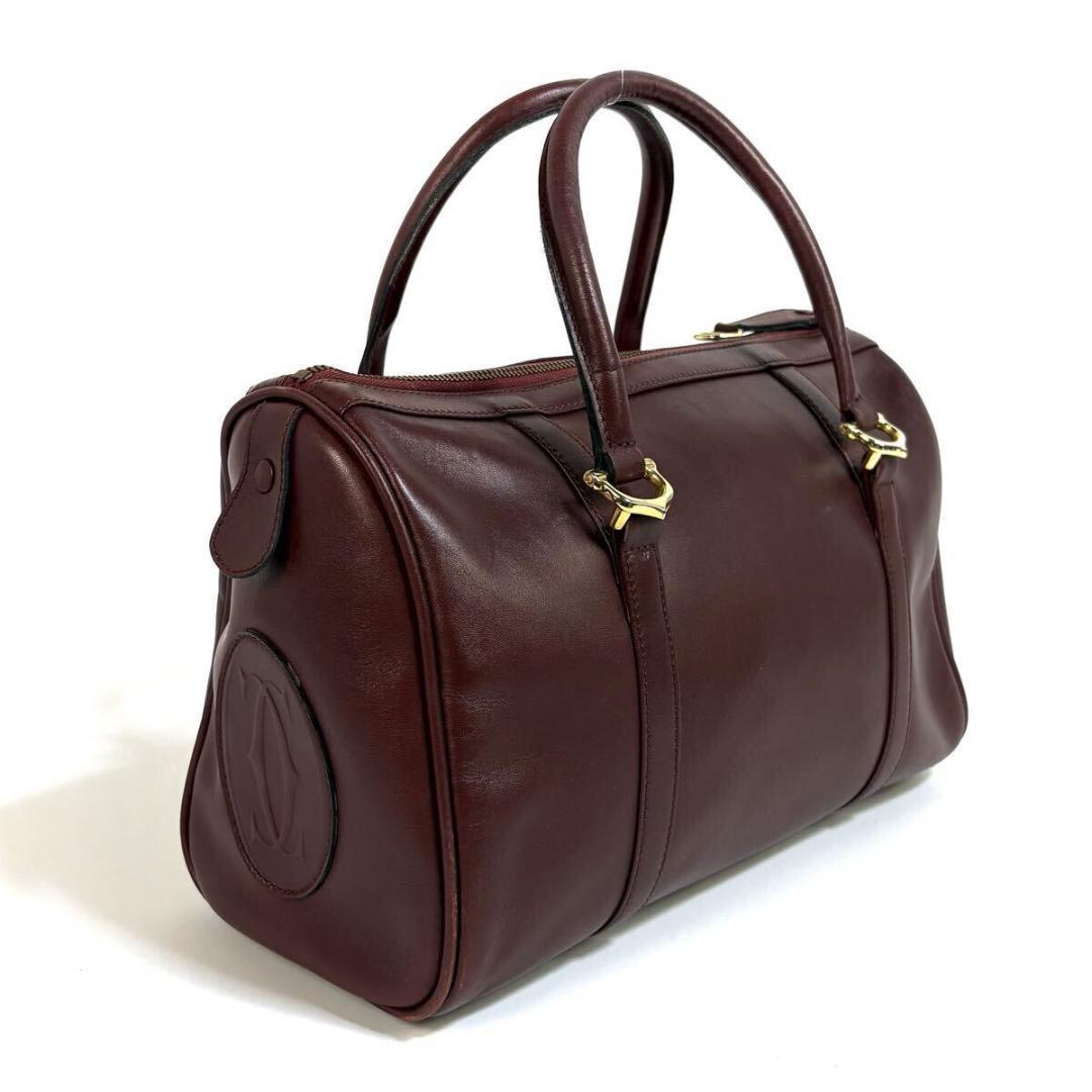 【美品】Cartier レザー マストライン ハンドバッグ 元袋カード付き
