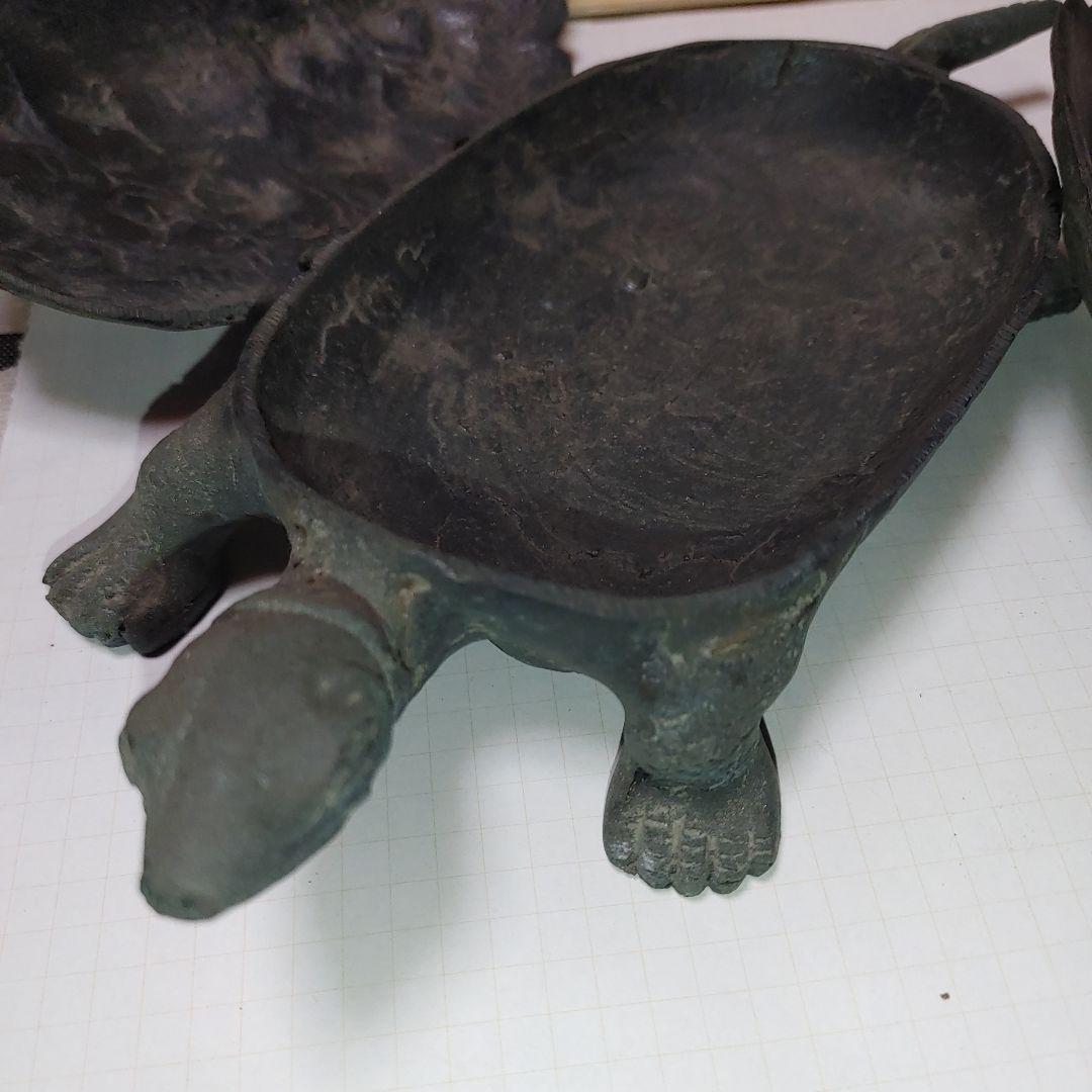 金属製亀の形の置物 2点セット