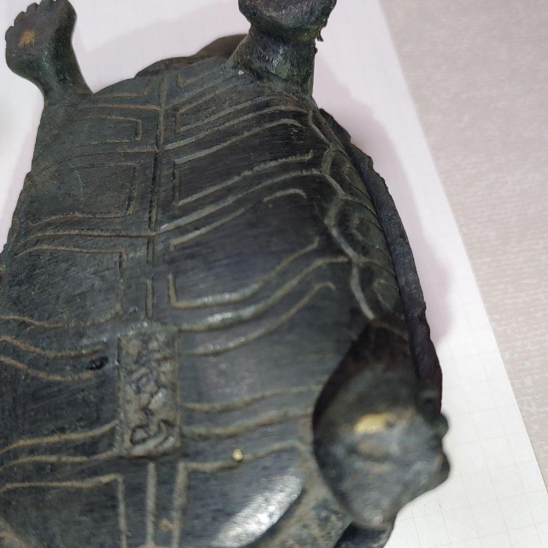 金属製亀の形の置物 2点セット