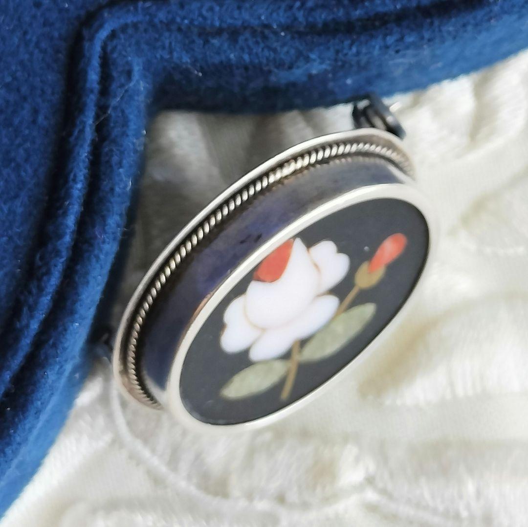 Pietra Dura フローレンスモザイクブローチ インレイアンティーク800