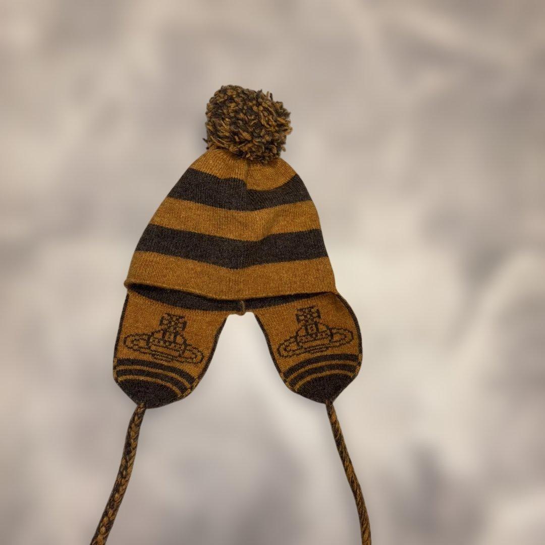 激レア★ 正規品 ヴィヴィアンウエストウッド ニット帽耳当てポンポン 正規品