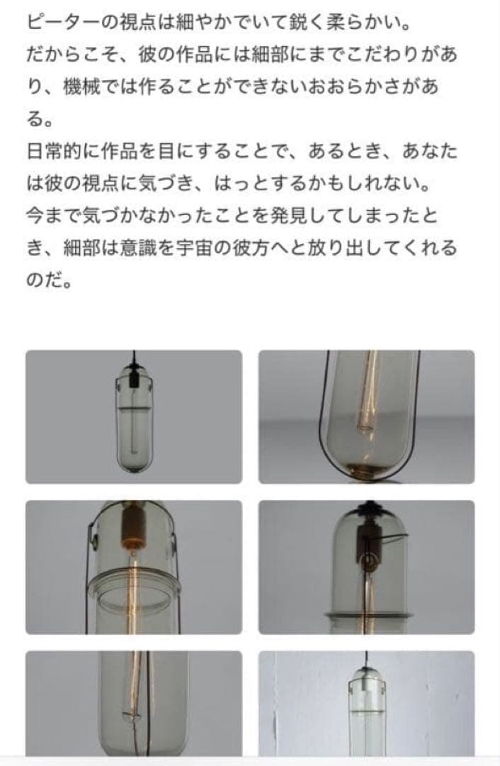 ピーター・アイビー　ライトカプセル　L クリアガラス ペンダントライト