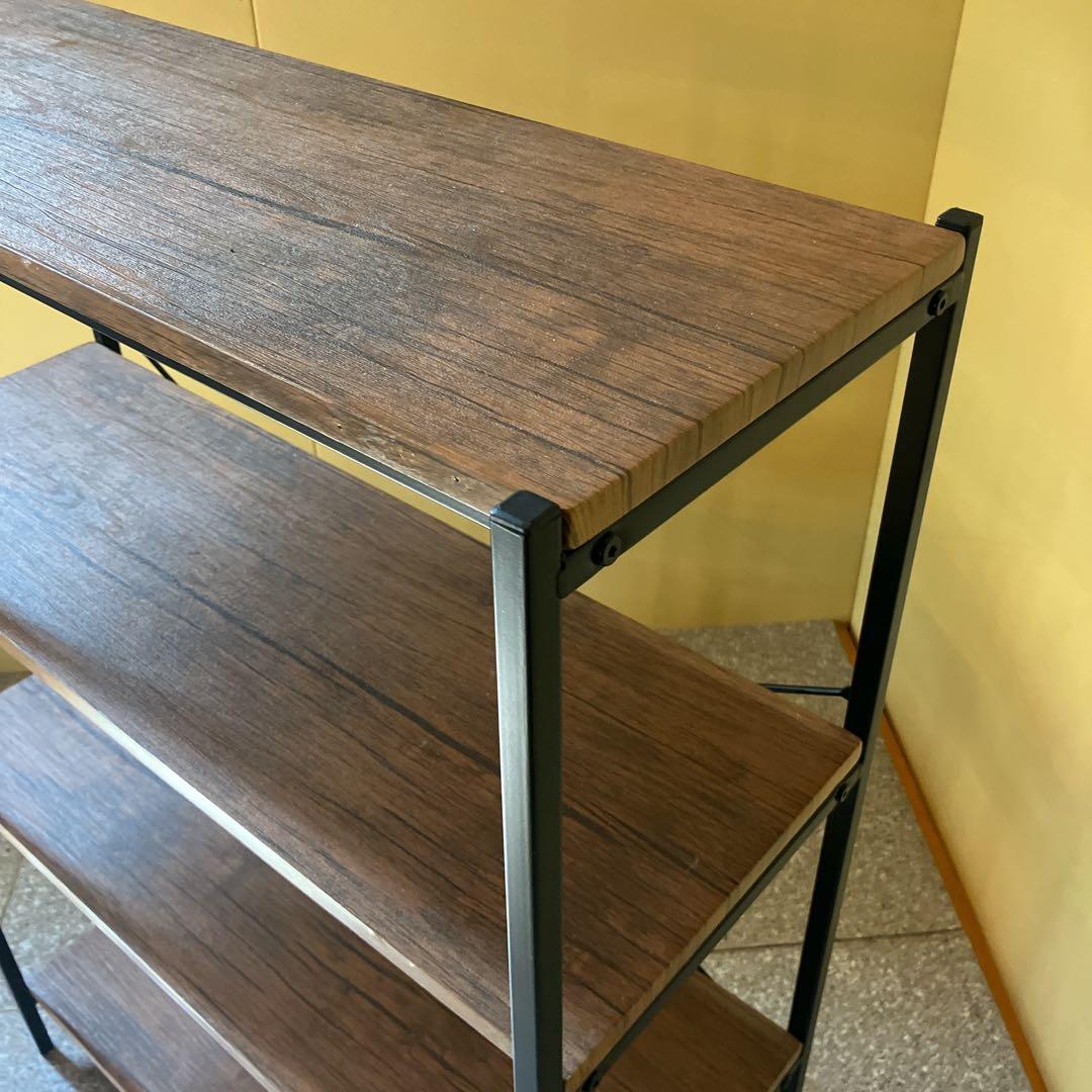 Salut!　サリュ オールドアイアンラックワイド4段シェルフ　ディスプレイ棚