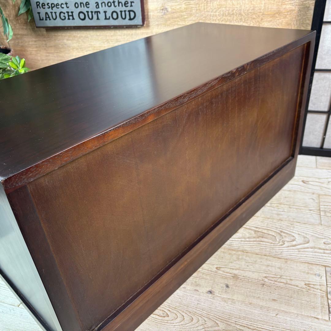 訳あり品【135】民芸家具木製桐材総桐天然無垢和チェスト横長テレビ台サイドボード