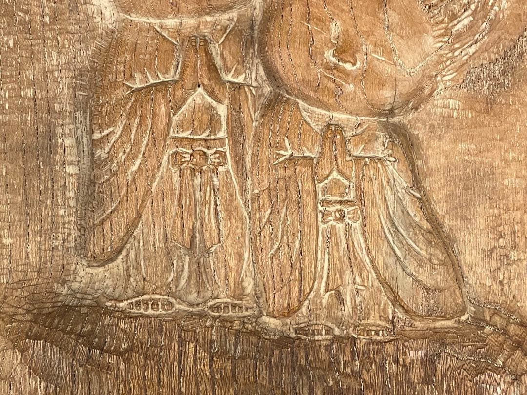 彫刻家　牧田善晴　ふたりの童子　祈り　木彫　一刀彫　長野県