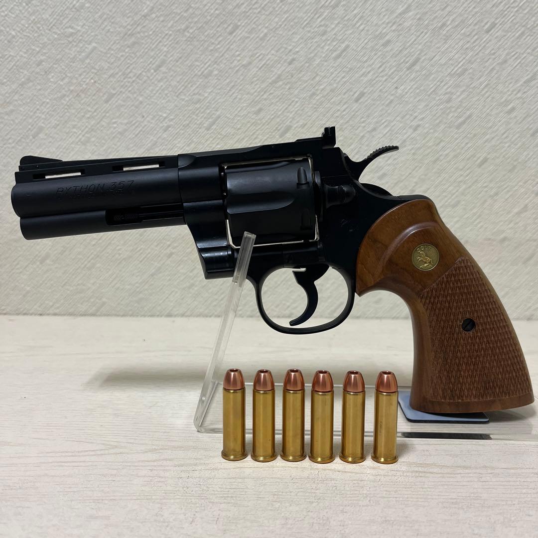 【タナカ モデルガン】コルト パイソン4インチ 冴羽獠モデル　木製グリップ交換済