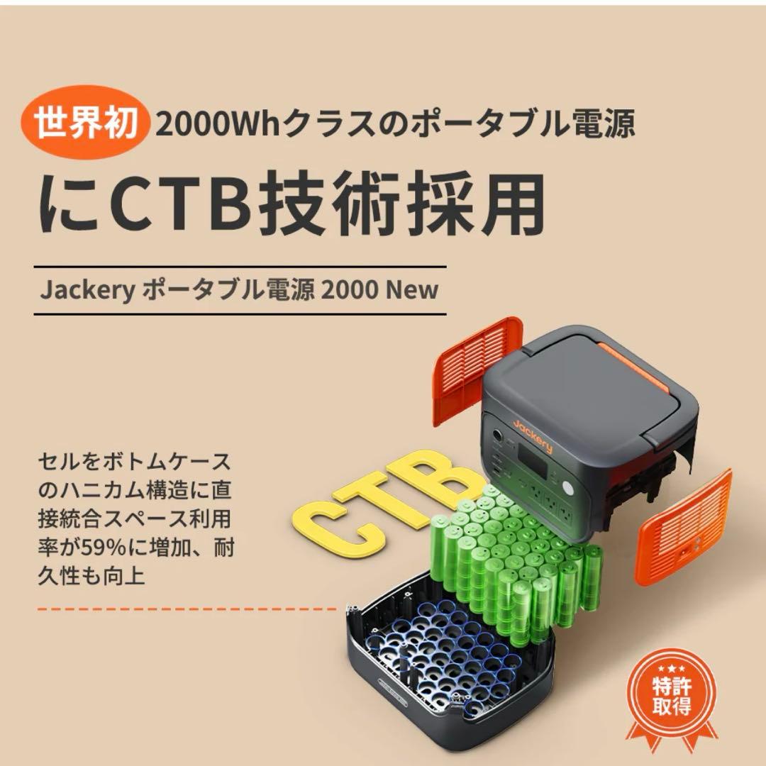 【新品】Jackery ジャクリ ポータブル電源 2000 New