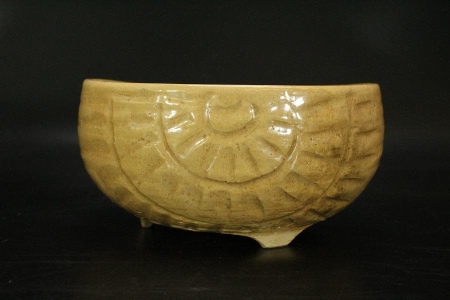 時代 伝統工芸 俵型 菓子鉢 初代 和田桐山造  琴浦窯 共箱 436