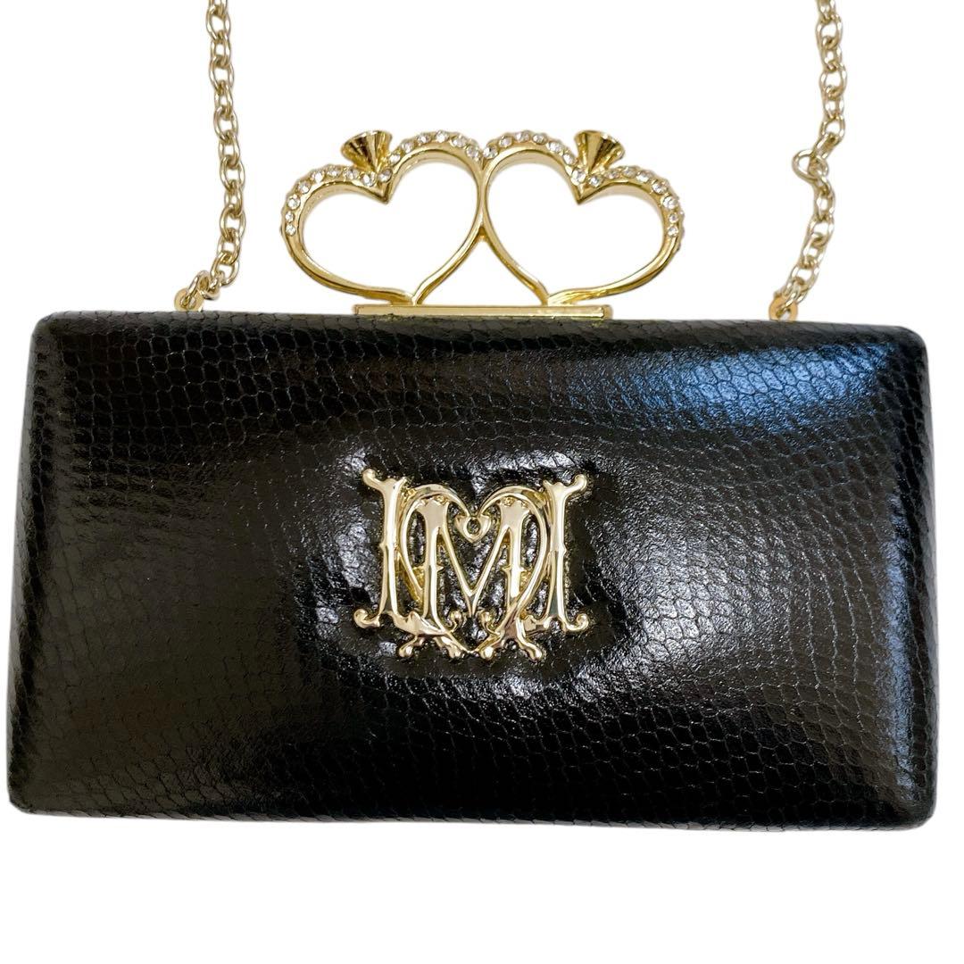 未使用級 ラブモスキーノ チェーンショルダーバッグ ハート ラインストーン