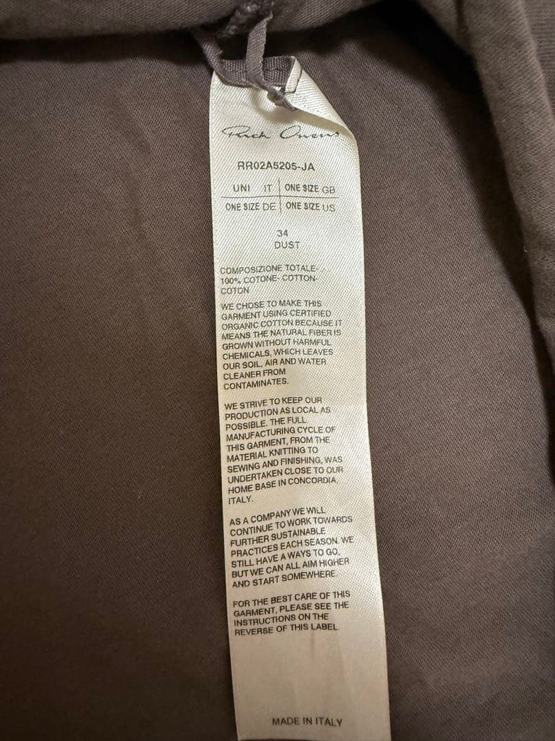 Rick Owens リックオウエンス トミーロールアップ Tシャツ オーバー