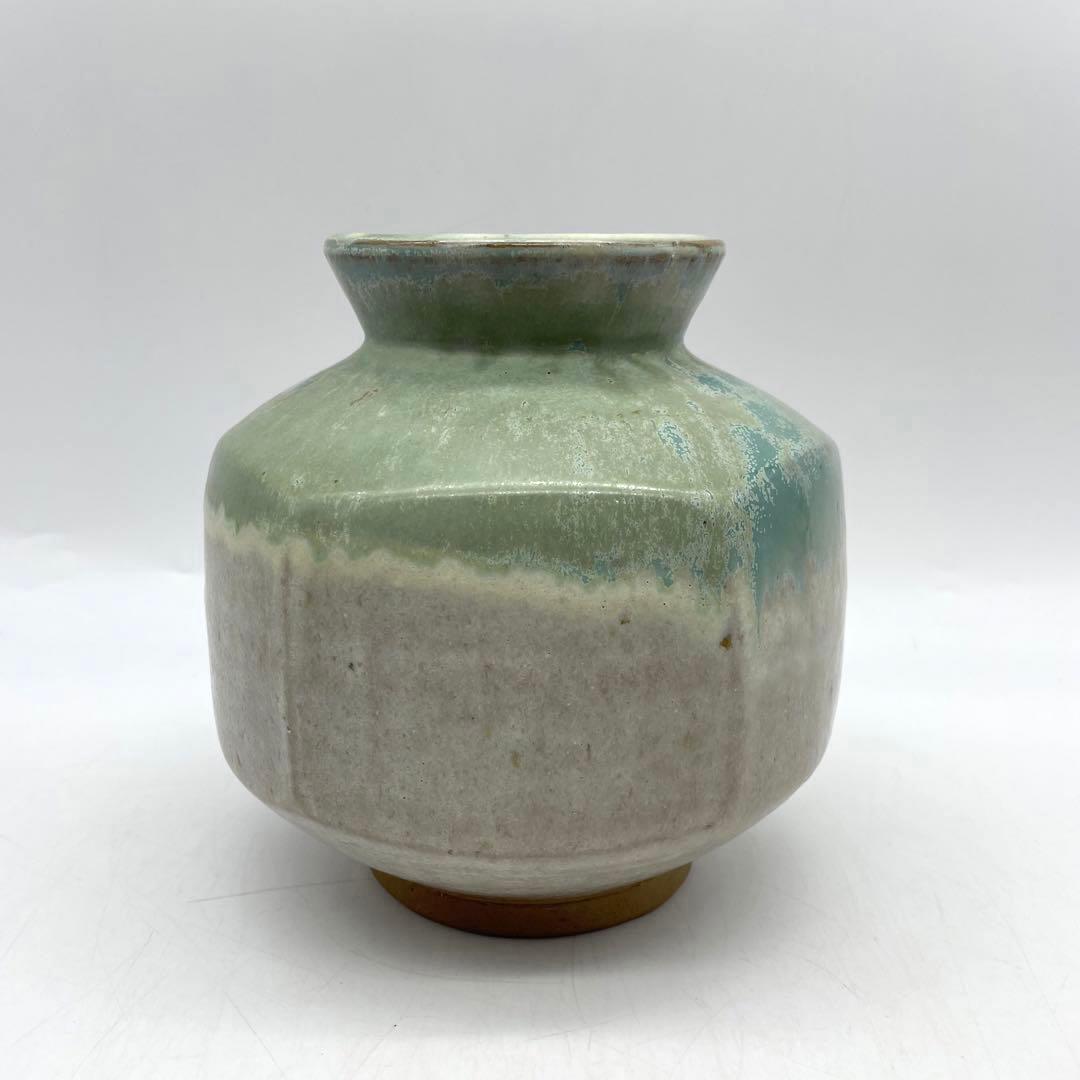 鳥取民藝　牛ノ戸焼　面取染め分け花瓶　93