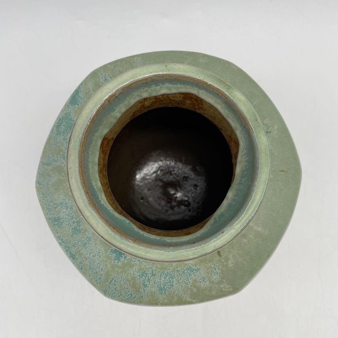 鳥取民藝　牛ノ戸焼　面取染め分け花瓶　93