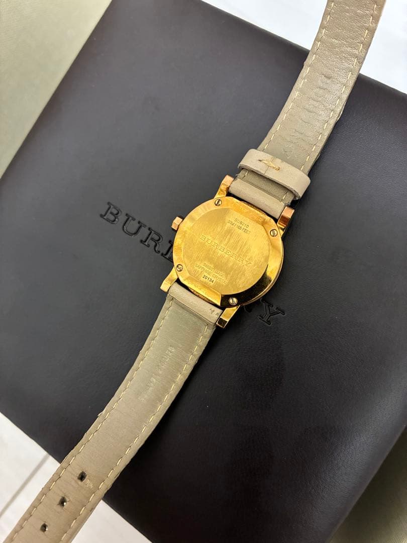 バーバリーピンクゴールドベージュレザーストラップ ウォッチレディースBU9210