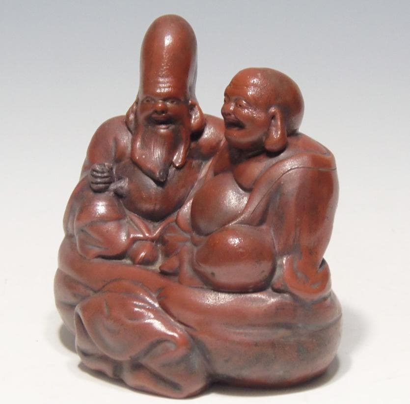 古備前 七福神 福禄寿 布袋 備前焼 開運 置物 縁起物 骨董