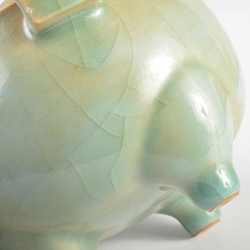 kk 陶芸家　萬古焼　山本広己　秀逸作　青磁香炉　共箱　M　R5768