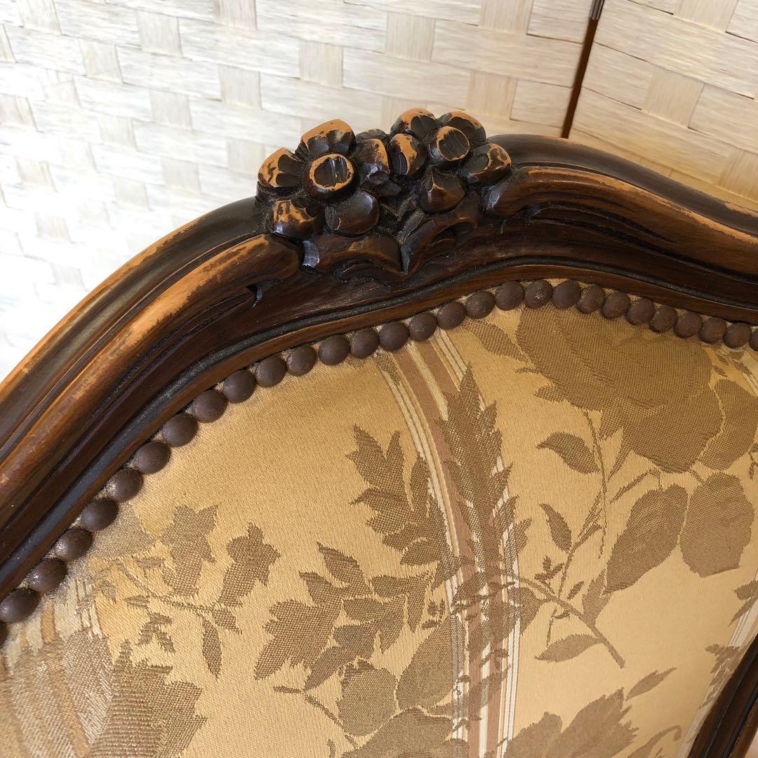 あ2 domani カリモク 椅子 ルイ15世 猫脚 アンティーク 2脚
