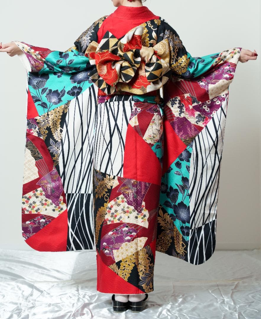 ≪美品≫正絹　振袖9点フルセット【900】【165cm~175cmの方用】