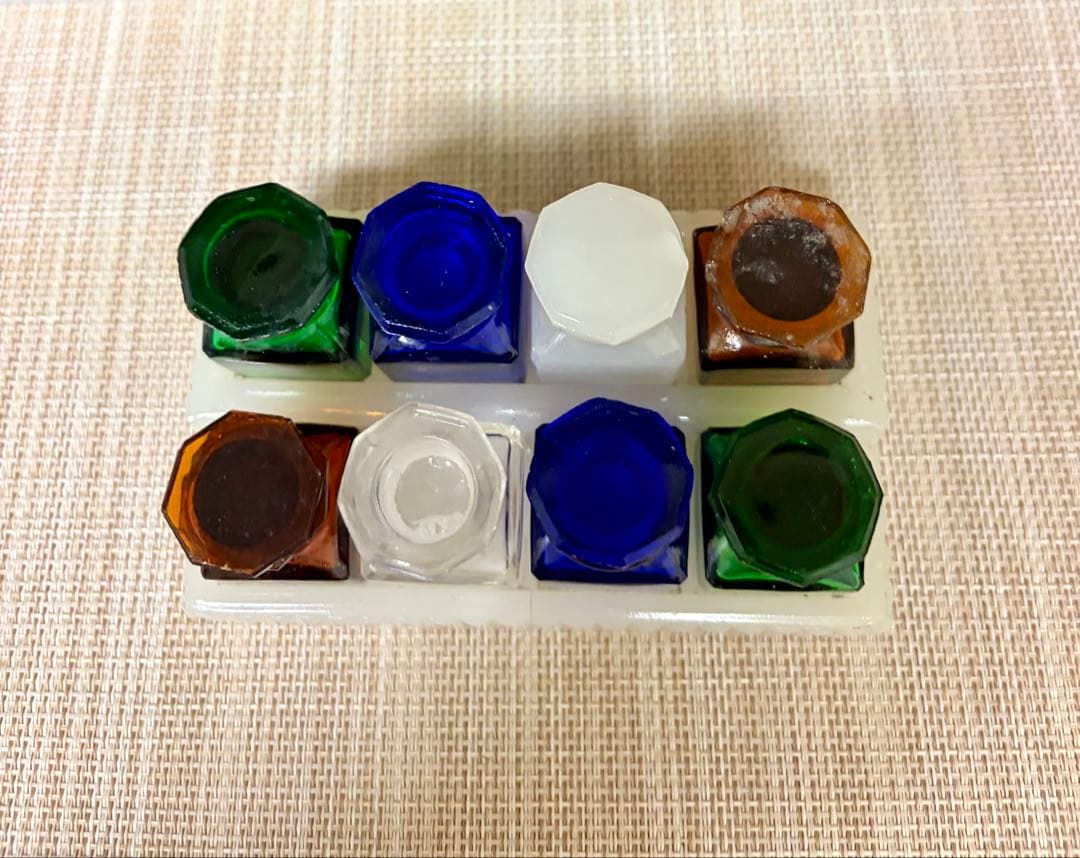 戦前 歯医者 薬瓶 ミルクガラス 薬瓶台 セット