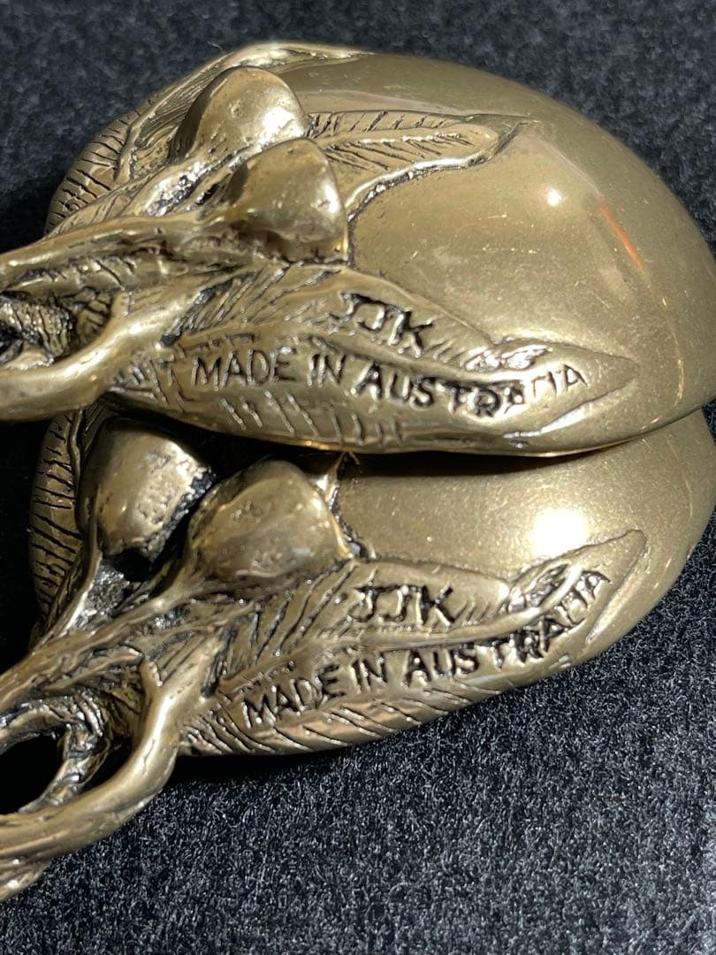 ヴィンテージ JJK オーストラリア装飾真鍮ティースプーン2とスクープスプーン2