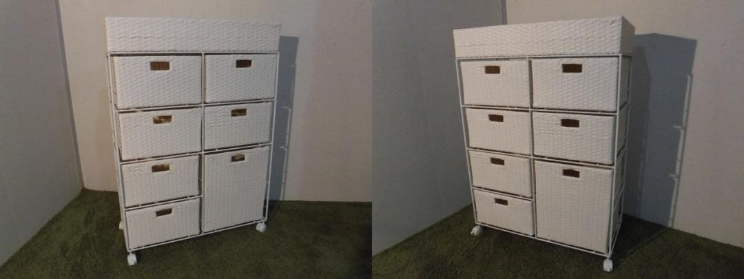 【全国一律送料無料・新品】ラタン風★サニタリー★ワイドランドリーチェスト