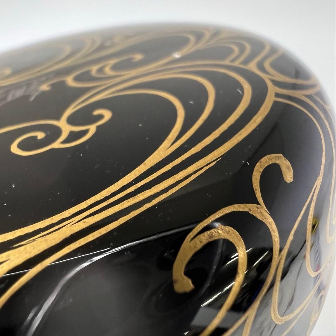 ☆茶3 高橋峯房造　流水千鳥　平棗　共箱　高さ5.5/口径7.4cm