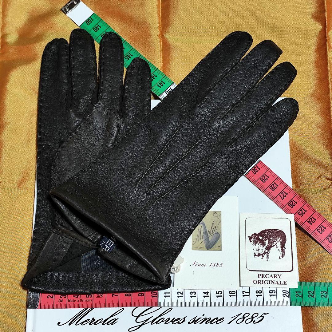 値下げ メローラ ペッカリー焦茶2ライニングなし グローブ 革手袋 MEROLA